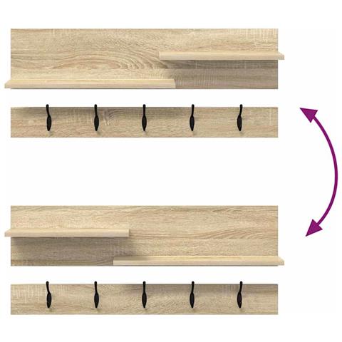 Appendiabiti a muro rovere sonoma 90 x 15 x 36 cm - Foto 9