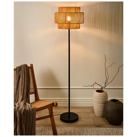 Lampada Da Pavimento Wokiro Corda Di Carta Naturale - Foto 1