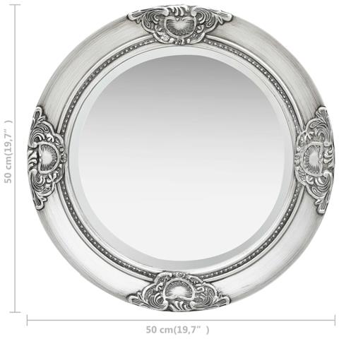 Lusso Casadino -  Specchio Da Parete Stile Barocco 50 Cm Argento - Foto 5