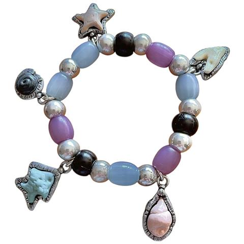 Bracciale Elastico Marino In Argento 10µ E Resine Colorate - Foto 1
