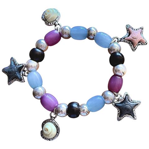 Bracciale Elastico Marino In Argento 10µ E Resine Colorate - Foto 4
