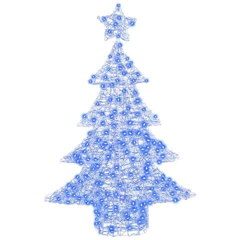 Albero di Natale con 100 LED Blu 120 cm Acrilico - Foto 2