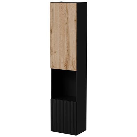 Mobile Espositore Botte - Vetrina 4 Ripiani, 39.9x29.8x180h Cm Nero Antracite - Foto 1