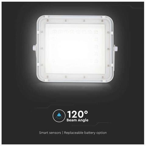 Faro LED con Telecomando e Pannello Solare 6W 4000K IP65, colore Bianco - Foto 2
