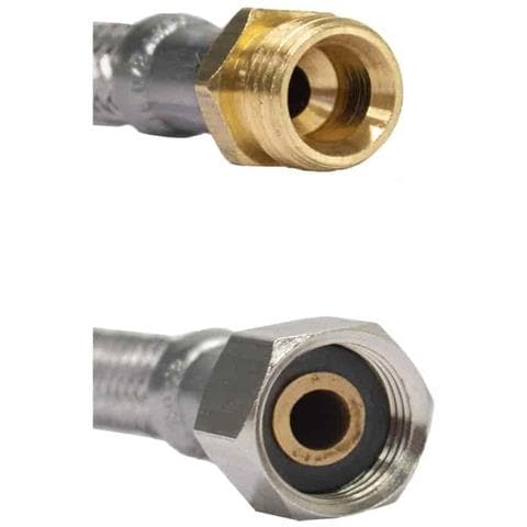 Tubo Flessibile Blindato In Acciaio Inox Dn8 3/8 Ag X 1/2 Üm 300mm Dvgw - Foto 2