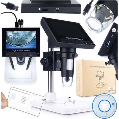 Mikroscopio Digitale Con Schermo 4,3"" Dm3-z01b049 - Ingrandimento 50x-1000x | 8 Led Regolabili, Connessione Pc | Uso Professionale E Educativo - Foto 1