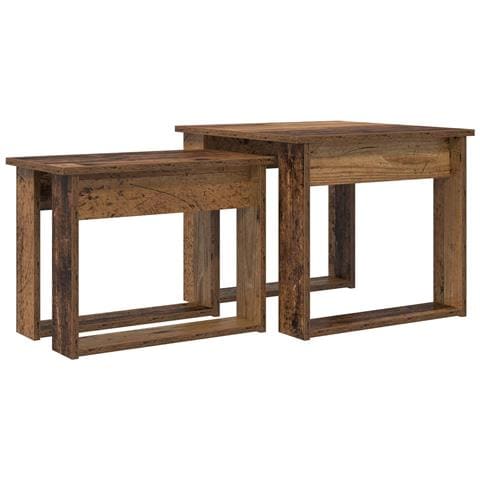 Set di Tavolini da Caffè 2 pcs Legno vecchio Legno multistrato - Foto 1