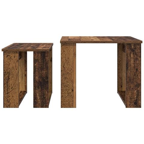 Set di Tavolini da Caffè 2 pcs Legno vecchio Legno multistrato - Foto 9