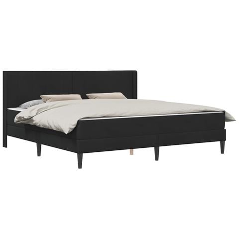 Struttura del letto con materasso Nero 200 x 200 cm Velluto - Foto 1