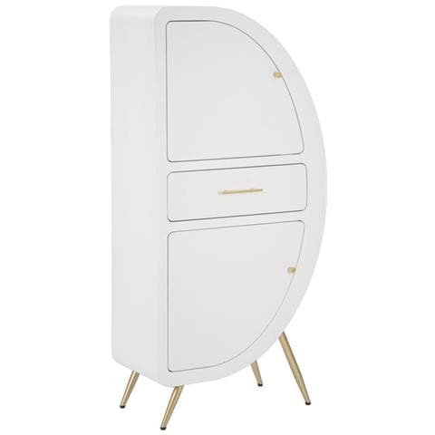 Mobiletto Venus 2 Ante In Mdf Bianco E Ferro Oro 60x32x133 Cm - Foto 1