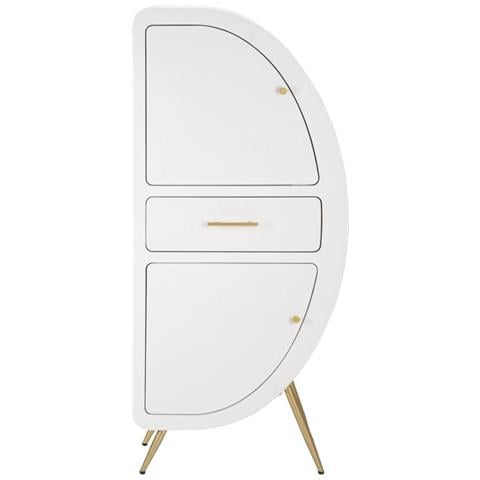 Mobiletto Venus 2 Ante In Mdf Bianco E Ferro Oro 60x32x133 Cm - Foto 2