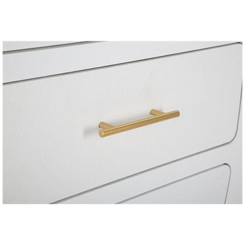 Mobiletto Venus 2 Ante In Mdf Bianco E Ferro Oro 60x32x133 Cm - Foto 8