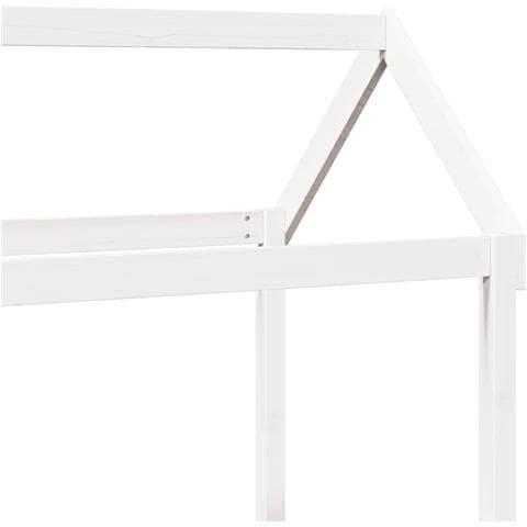 Dormeuse con Tetto 80x200 cm Bianco in Legno Massello di Pino - Foto 9