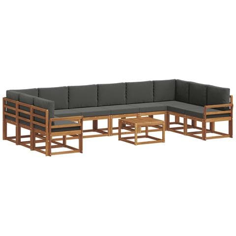 Set di divani da esterno 11 pcs Naturale e Antracite - Foto 1