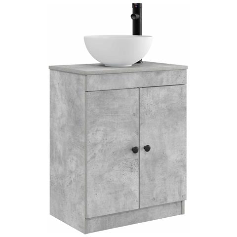 Mobile da bagno con lavabo Grigio Cemento 54 x 35 x 83 cm - Foto 1
