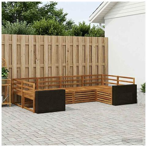 Set di divani da esterno 6 pcs Naturale - Foto 2