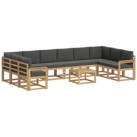 Set di divani da esterno con cuscino 11 pcs Bianco e Antracite - Foto 1