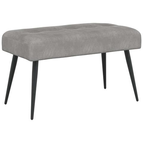 Panchina con bottoni imbottiti Grigio Chiaro 80 x 40 x 46 cm - Foto 1