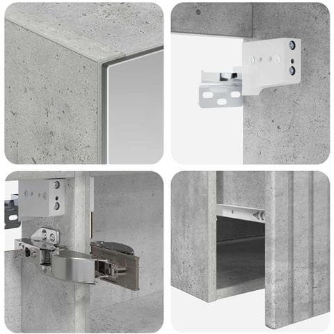 Set di Armadi da Bagno 4 pcs Grigio Cemento - Foto 9