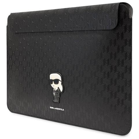 Karl Lagerfeld Saffiano Monogram Iconic Custodia Per Laptop 16 - Nera - Foto 2