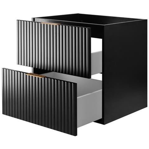 Mobilesottolavabo da 140 cm, Sospeso, Finitura ""Kaschmir"" a righe con piano, 3 maniglie, FLOW - Foto 5