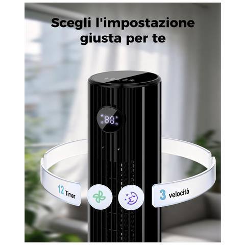 Ventilatore a torre NDTFT17RH. 110 cm. 50 W. telecomando - Foto 2