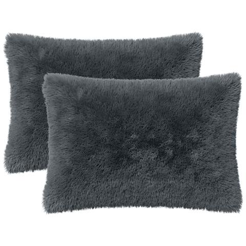 Cuscino con cuscino HEERLEN 2 pz Antracite Fleece PV - Foto 1