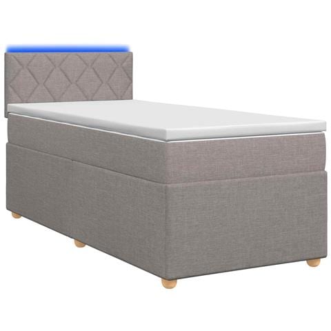 Letto box spring con materasso Tortora 100 x 200 cm Tessuto - Foto 1