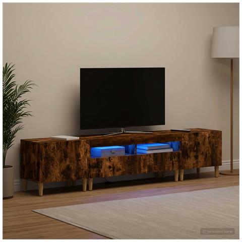 Mobile TV LED a 5 pezzi Rovere Fumo Legno ingegnerizzato - Foto 2