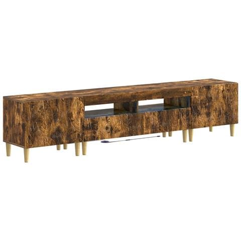 Mobile TV LED a 5 pezzi Rovere Fumo Legno ingegnerizzato - Foto 1