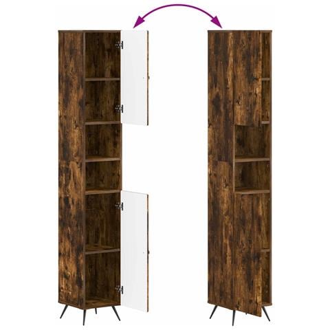 Set di armadietti da bagno in 3 pezzi BREDA Rovere Fumo - Foto 2