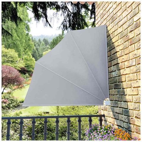 Tenda Laterale per Balcone Pieghevole Grigia 140x140 cm - Foto 9