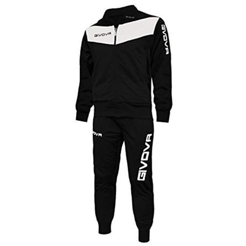 Tuta Visa Training Allenamento Calcio Running Sport Tracksuit Uomo Donna (nero / Bianco, L)  - Foto 1