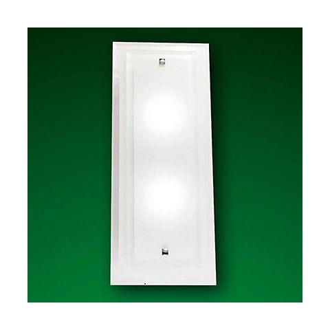 2957-26-102 Lampada Da Parete In Metallo E Vetro In Lastra, Colore Bianco E27 2x60w. - Foto 1