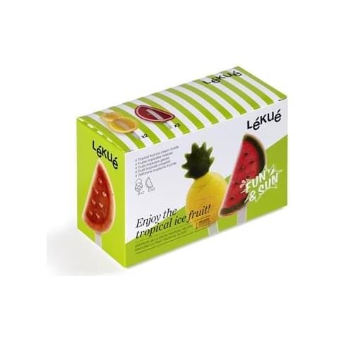 Confezione 4 Stampi Ghiacciolo Tropical Fruits Assortiti, Rosso, giallo - Foto 1