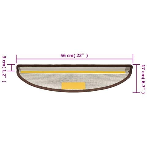 Tappetini Per Scale 15 Pz Marrone Caffè 56x17x3 Cm - Foto 7