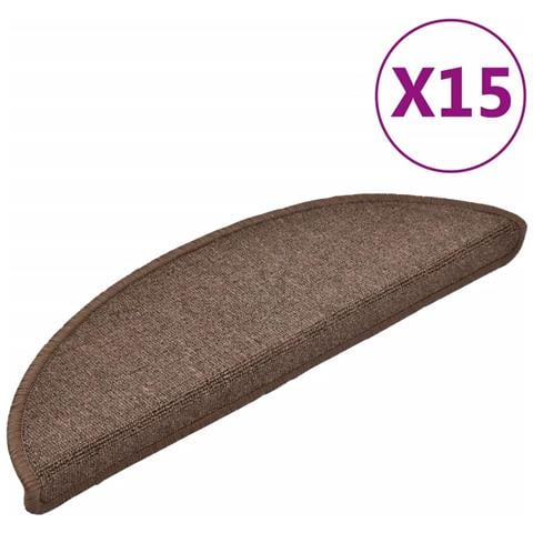 Tappetini Per Scale 15 Pz Marrone Caffè 56x17x3 Cm - Foto 1