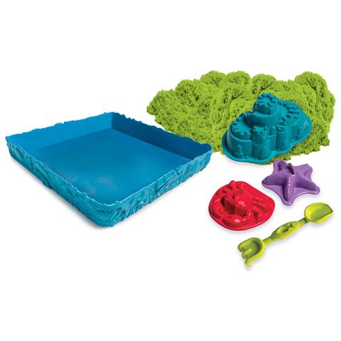Pasta da Modellare Kinetic Sand Sandbox Set Green con Scatola Colore Verde - Foto 1