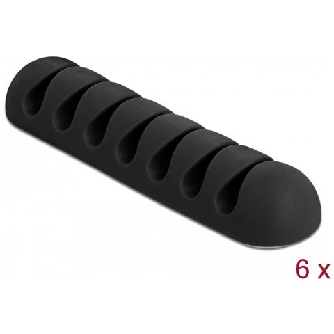 Portacavi con 7 passacavi Set da 6 pezzi nero - Foto 2