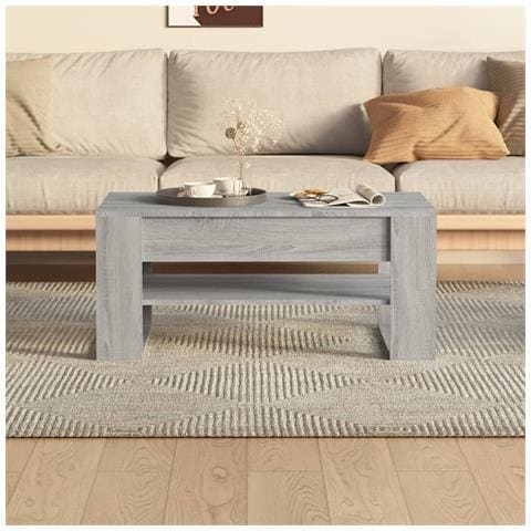 Tavolino Da Salotto Grigio Sonoma 102x55x45cm Legno Multistrato - Foto 6