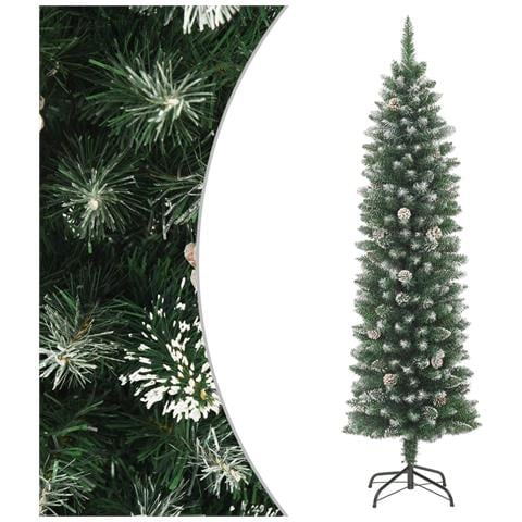 Albero Di Natale Artificiale Sottile Con Base 210 Cm Pvc - Foto 2