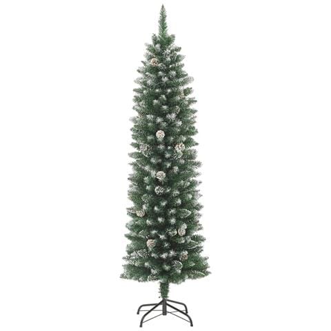 Albero Di Natale Artificiale Sottile Con Base 210 Cm Pvc - Foto 9
