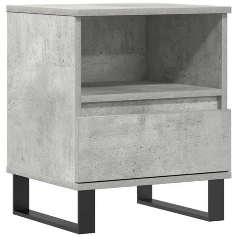 Comodino Grigio Cemento 40x35x50 Cm In Legno Multistrato - Foto 1