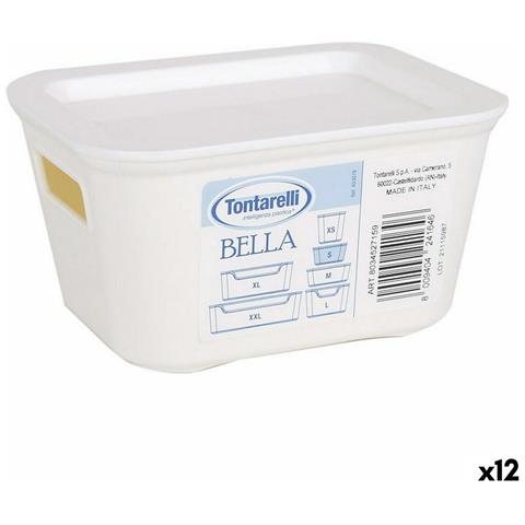 Scatola Portaoggetti Con Coperchio Bella Bianco 13,9 X 11,4 X 7,2 Cm (12 Unità) (14 X 11 X 7 Cm) - Foto 1