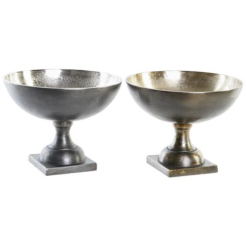 Centrotavola Dkd Home Decor 25 X 25 X 19 Cm Argentato Dorato Moderno (2 Unità) - Foto 1