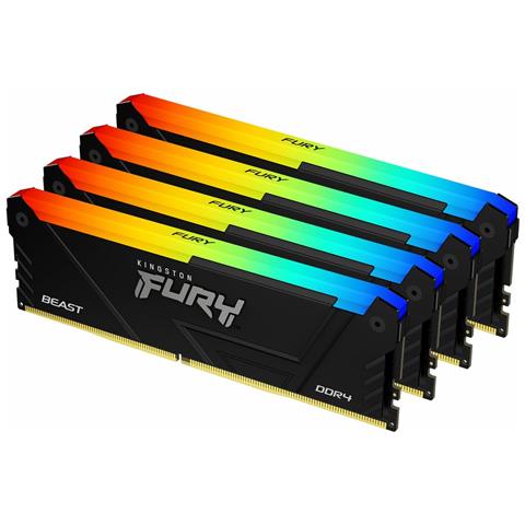 Kingston Technology Fury 32gb 3600mt/s Ddr4 Cl17 Dimm [kit Da 4] Beast Rgb (32gb Ddr4-3600mt/s Cl17 - Dimm [kit Of 4] Fu - Foto 1