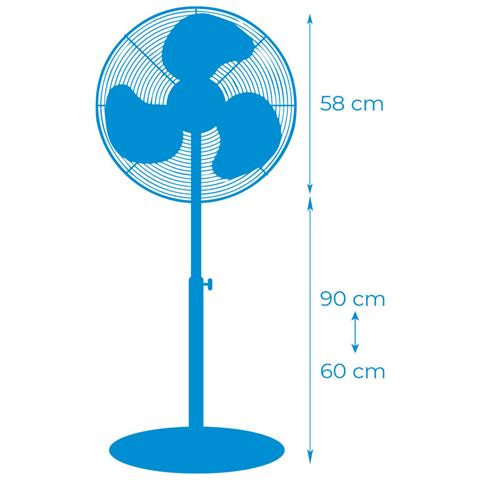 Ventilatore A Piantana Edm Nero Opaco 80 W Ø 50 Cm Industriale - Foto 2