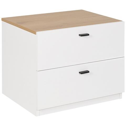 Comodino 2 Cassetti Edison Bianco - Foto 2