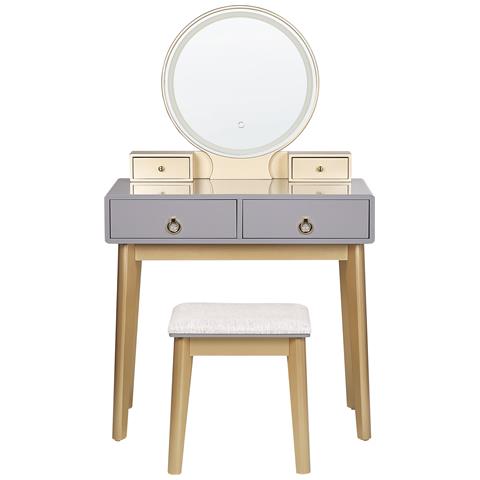 Toeletta Con Specchio E Sgabello Fedry Led Grigio - Foto 2