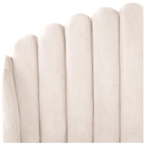 Letto Matrimoniale Velluto Beige 160 X 200 Cm Ambillou - Foto 8